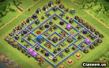 town hall 12, war/trophy base layout #2016