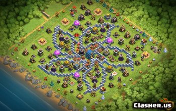 town hall 12, funny/trophy/hybrid base layout #2021