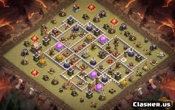 town hall 11, trophy/war base layout #2037