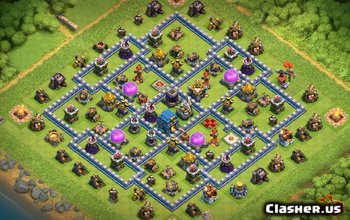 town hall 12, war/farming/trophy base layout #2043