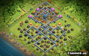 town hall 12, war/trophy base layout #2053