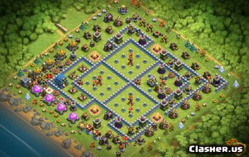 town hall 12, trophy/hybrid/war base layout #2054