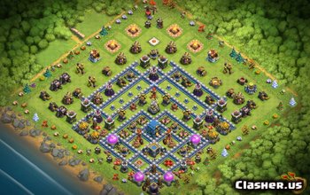 town hall 12, trophy/war base layout #2056