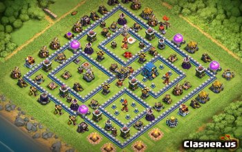 town hall 12, trophy/war base layout #2069