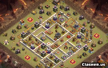 town hall 11, trophy/war base layout #2084