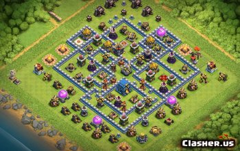 town hall 12, trophy/war base layout #2086