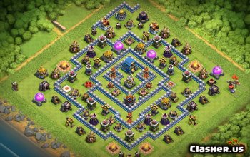 town hall 12, trophy/war base layout #2088