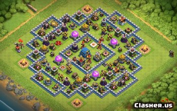 town hall 12, farming/trophy base layout #2105