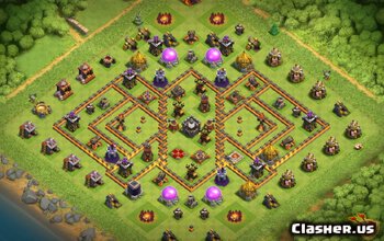 town hall 10, funny/trophy/hybrid/war base layout #2113