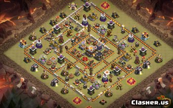 town hall 11, farming/trophy/war base layout #2123