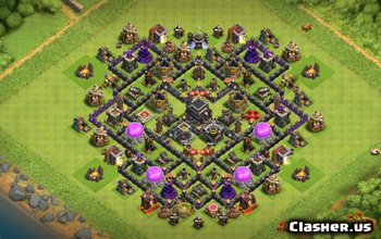 town hall 9, trophy/war base layout #2126