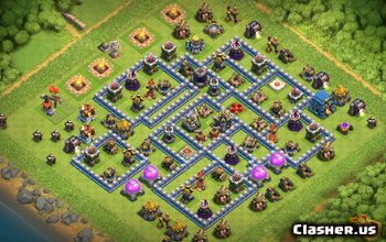 town hall 12, trophy/war base layout #2133