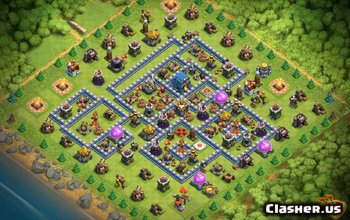 town hall 12, war/trophy base layout #2134