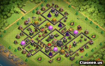 town hall 9, trophy/war base layout #2144