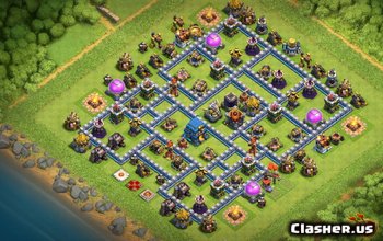 town hall 12, war/trophy base layout #2151