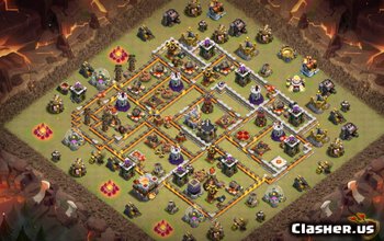 town hall 11, war/trophy base layout #2160