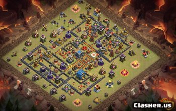 town hall 12, war/trophy base layout #2162