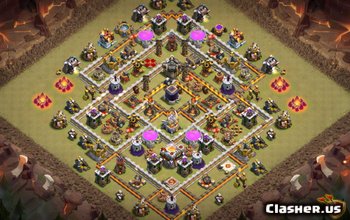 town hall 11, war/trophy base layout #2313