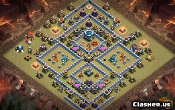 town hall 13, farming/trophy/war base layout #2715