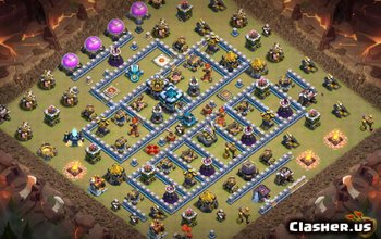 town hall 13, trophy/war base layout #2730