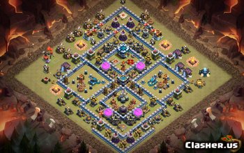 town hall 13, trophy/war/farming base layout #2738