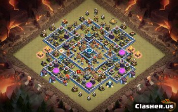 town hall 13, war/farming/trophy base layout #2744