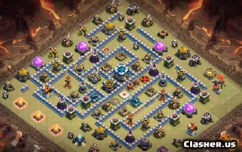 town hall 13, war/trophy base layout #2748