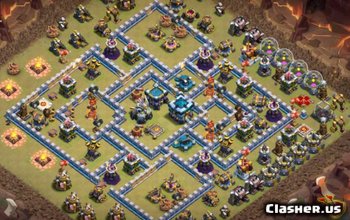 town hall 13, war/trophy base layout #2754