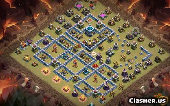 town hall 13, war/trophy base layout #2769