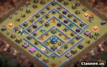 town hall 13, trophy/war base layout #2785