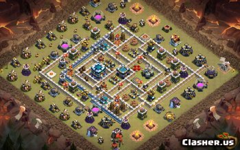 town hall 13, war/trophy base layout #2802