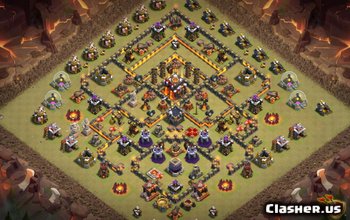 town hall 10, trophy/war base layout #2812