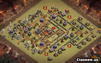 town hall 10, war/trophy base layout #2813