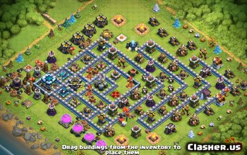 town hall 13, war/trophy base layout #2958