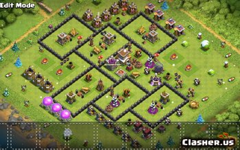 town hall 8, trophy/war base layout #2972