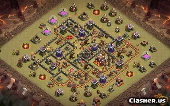 Aspecte de bază TH10 pentru Clash of Clans: War & Trophy Maps #3013