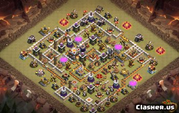 TH11-basisindelingen voor Clash of Clans: boerderij- en trofeekaarten #3021