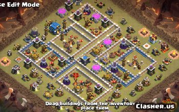 TH12-basislay-outs voor Clash of Clans - Oorlogs- en trofeekaarten #3026