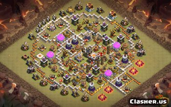 Clash of Clans TH11 Base Layouts & Maps - Moon Base v180 #3048