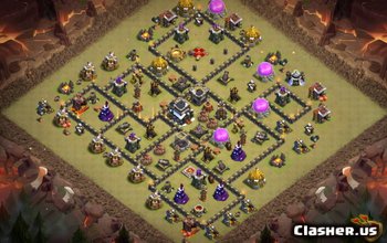 Планы и карты базы Clash of Clans TH9 — Home & War #3133