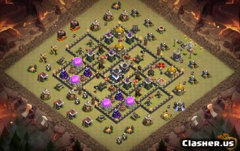 Планы баз TH9 Clash of Clans: Карты для сельского хозяйства и войны № 3134