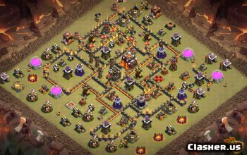 Макеты баз TH10 Clash of Clans: карты трофеев и войны № 3138