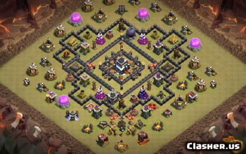 TH9 Base Layouts for Clash of Clans: War, Trophy, Hybrid #3177