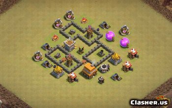 TH4 Clash of Clans Base Layouts: War & Trophy Maps #3374