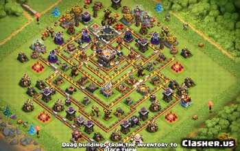 Aspecte de bază TH11 Strong War/Trophy pentru Clash of Clans #3425