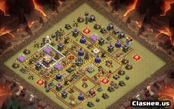 TH11 Clash of Clans-basisindelingen: Oorlogs- en trofeekaarten #3483