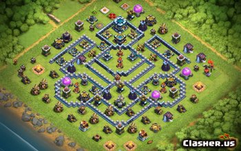 TH13 Base Layouts for Clash of Clans: Trophy & War Maps #3534