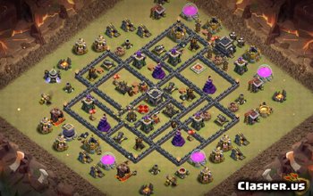 TH9 Base Layouts for Clash of Clans - War & Trophy Maps #3538