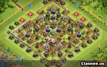 Town Hall 9 Th9 Trophy War Base Anti 3 Stars With Link 7 2019 Trophy Base Clash Of Clans Clasher Us