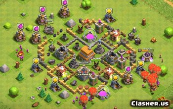 TH6 Base Layouts for Clash of Clans: Home, War, & Trophy #3659